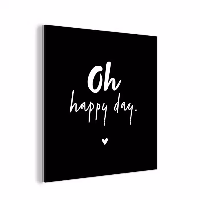 Tekst - Oh happy day - Zomer - Quotes aluminium wit klein -3d
