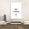 Ons stekkie - Quotes - Spreuken aluminium wit klein -sfeer1
