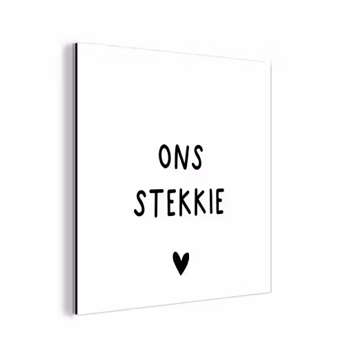 Ons stekkie - Spreuken - Quotes aluminium wit klein -3d