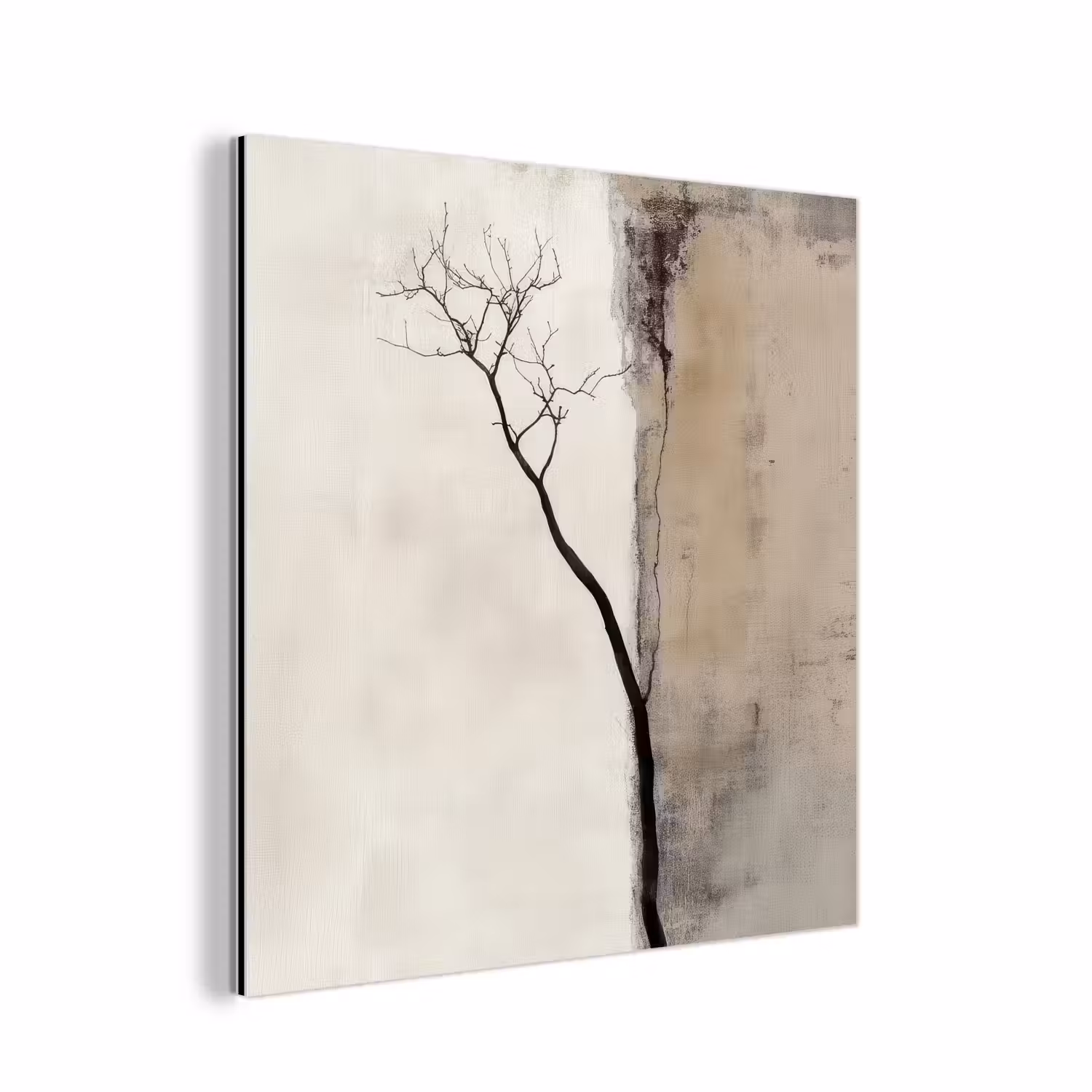 Alu-Dibond-Bild - Wabi sabi - Pflanze - Beige