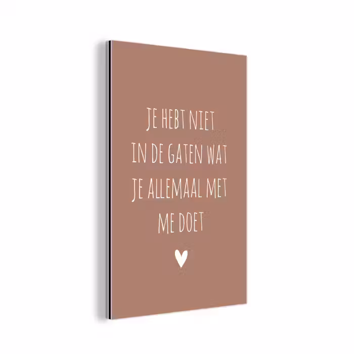 Wat je allemaal met me doet - Spreuken - Quotes aluminium wit klein -3d