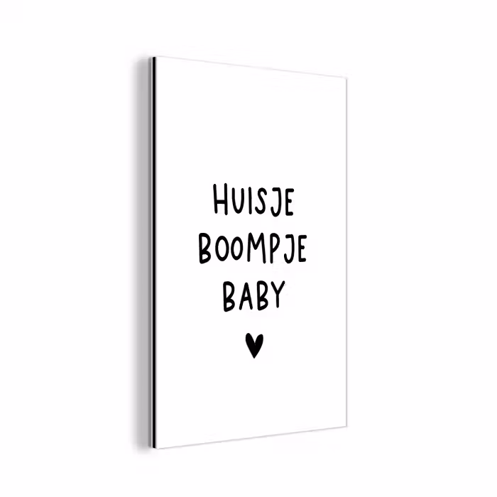 Huisje boompje baby - Spreuken - Quotes aluminium wit klein -3d