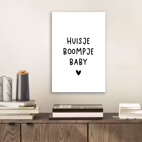Huisje boompje baby - Spreuken - Quotes aluminium wit klein -sfeer1