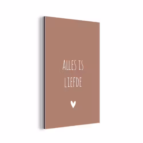 Quotes - Bløf - Alles is liefde - Spreuken aluminium wit klein -3d