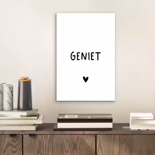 Quotes - Geniet - Spreuken aluminium wit klein -sfeer1