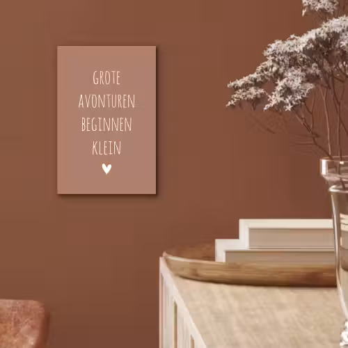 Quotes - Grote avonturen beginnen klein - Spreuken aluminium wit klein -sfeer4