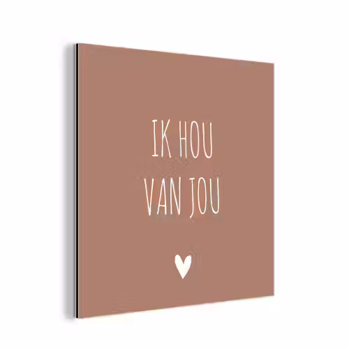Quotes - Ik hou van jou - Spreuken aluminium wit klein -3d