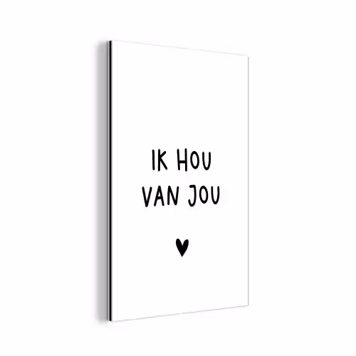 Quotes - Ik hou van jou - Spreuken aluminium wit klein -3d