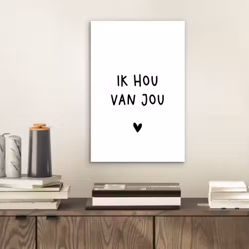 Quotes - Ik hou van jou - Spreuken aluminium wit klein -sfeer1