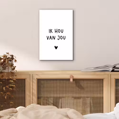 Quotes - Ik hou van jou - Spreuken aluminium wit klein -sfeer3