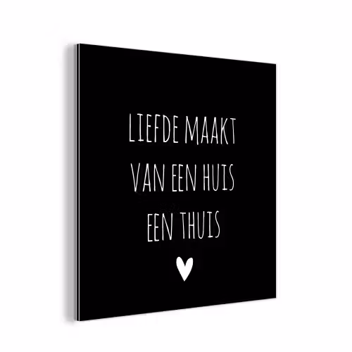 Quotes - Liefde maakt van een huis een thuis - Spreuken aluminium wit klein -3d