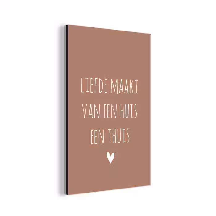 Quotes - Liefde maakt van een huis een thuis - Spreuken aluminium wit klein -3d