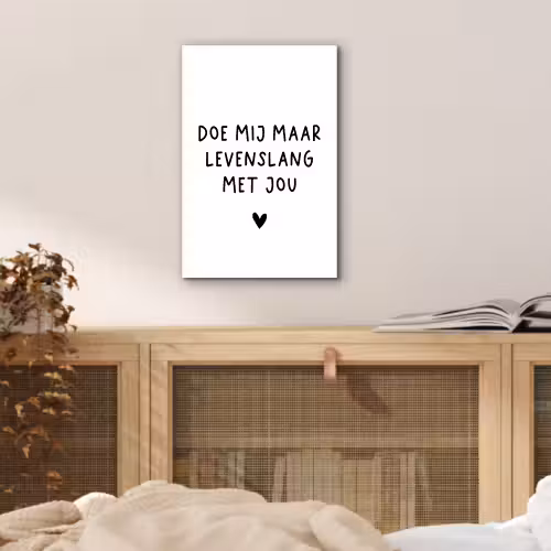 Quotes - Doe mij maar levenslang met jou - Spreuken aluminium wit klein -sfeer3