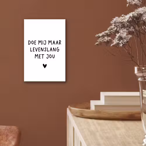 Quotes - Doe mij maar levenslang met jou - Spreuken aluminium wit klein -sfeer4