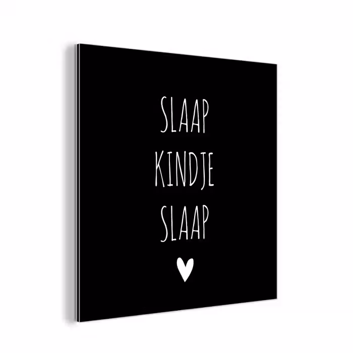 Quotes - Slaap kindje slaap - Spreuken aluminium wit klein -3d