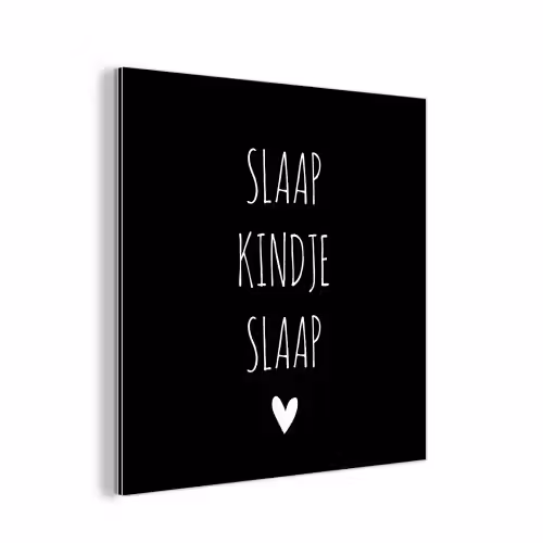 Quotes - Slaap kindje slaap - Spreuken aluminium wit klein -3d