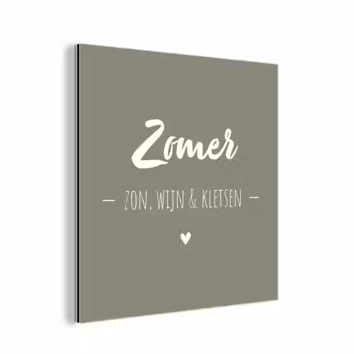 Quotes - Zomer, zon, wijn & kletsen - Tekst - Zomer aluminium wit klein -3d