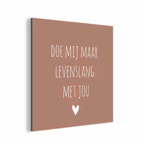 Quotes - Spreuken - Doe mij maar levenslang met jou aluminium wit klein -3d