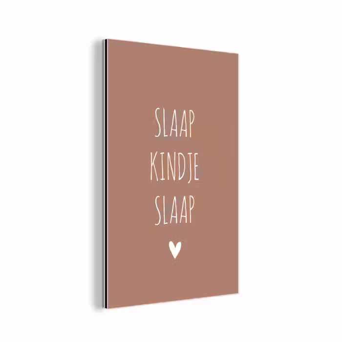 Quotes - Spreuken - Slaap kindje slaap aluminium wit klein -3d