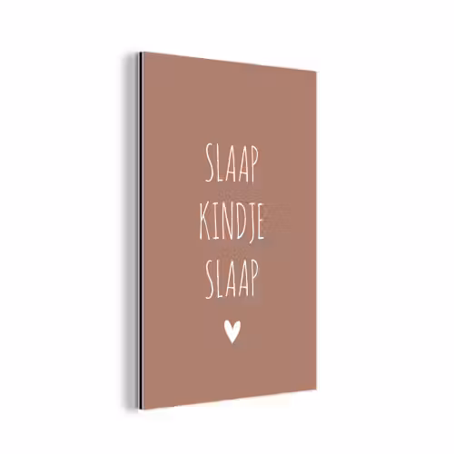 Quotes - Spreuken - Slaap kindje slaap aluminium wit klein -3d