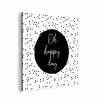 Quotes - Tekst - Oh happy day - Geluk aluminium wit klein -3d