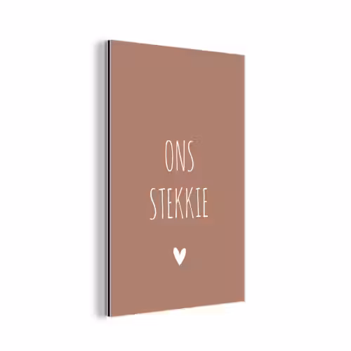 Quotes - Ons stekkie - Spreuken aluminium wit klein -3d