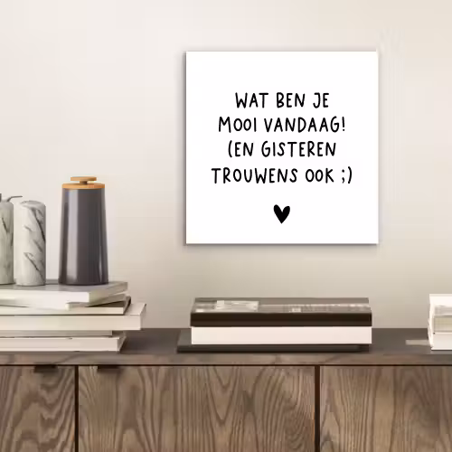 Quotes - Wat ben je mooi vandaag - Spreuken aluminium wit klein -sfeer1