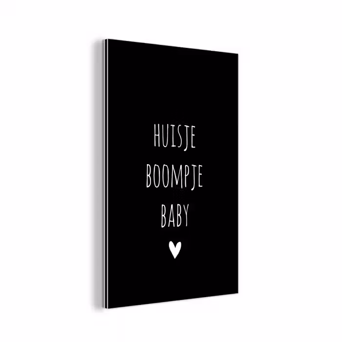 Quotes - Huisje boompje baby - Spreuken aluminium wit klein -3d