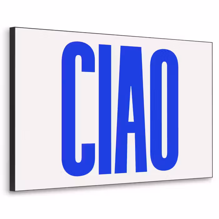 Art Frame - Ciao - Großbuchstaben - Blau - Minimalistisch