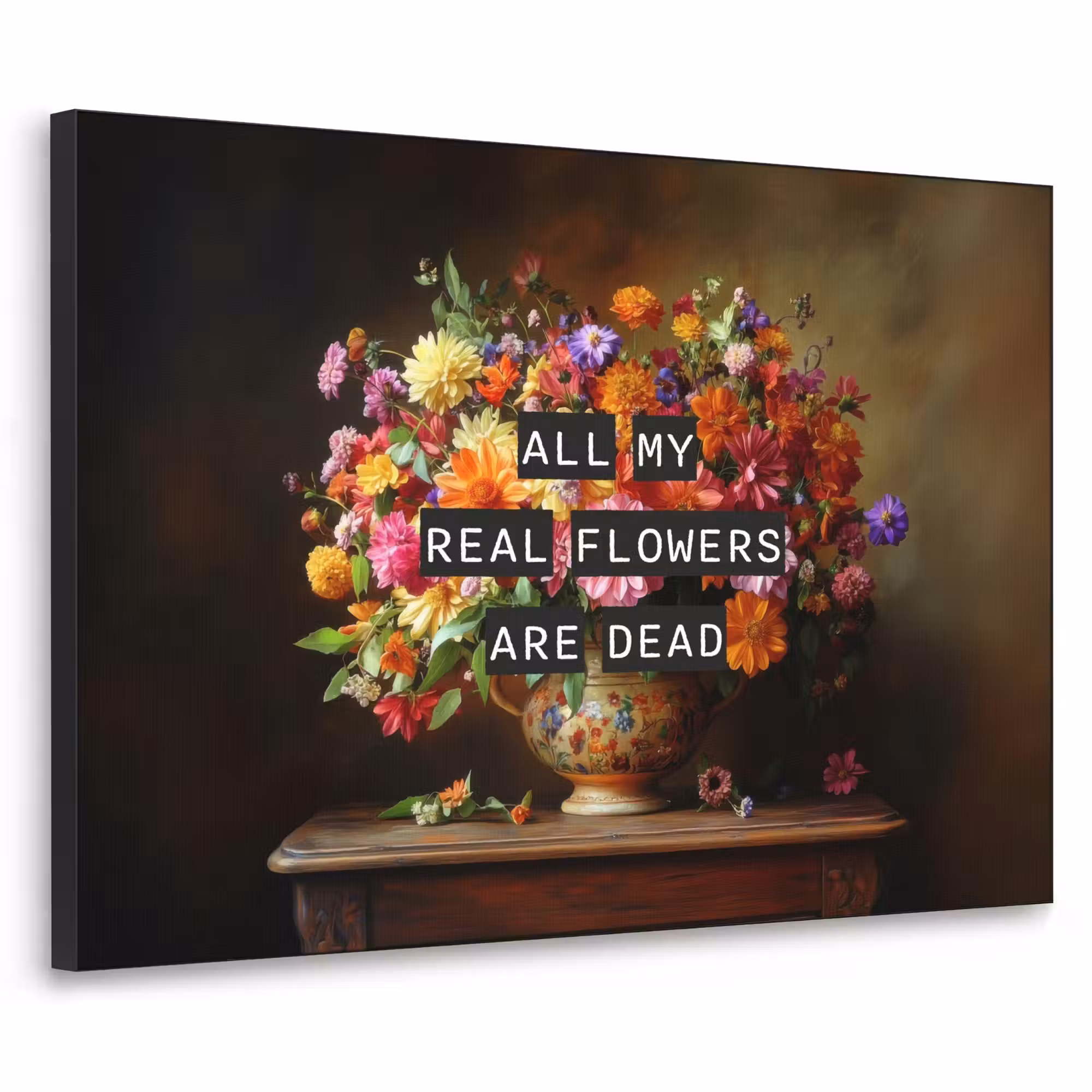 Art Frame - Farbe - Blumen - Vintage - Blumenvase