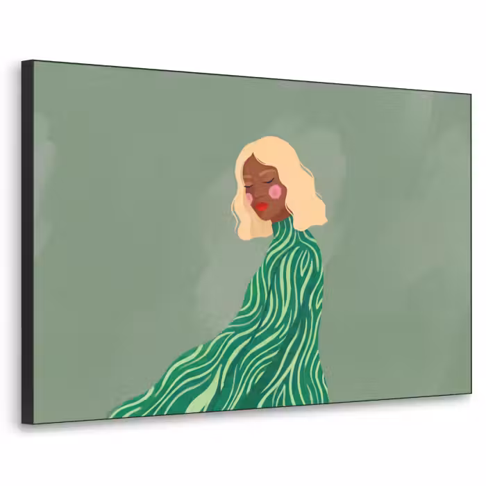 Art Frame - Frau – Porträt – Illustration – Modern – Grün