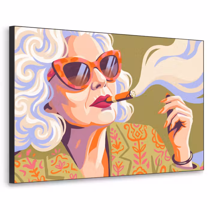 Art Frame - Frau – Sonnenbrille – Porträt – Modern – Farbenfroh