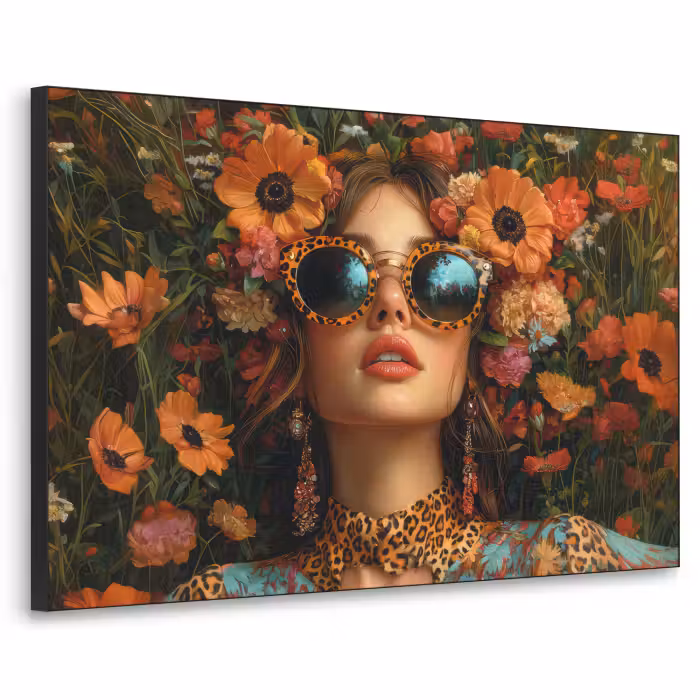 Art Frame - Frauen - Blumen - Modern - Brille - Abstrakt