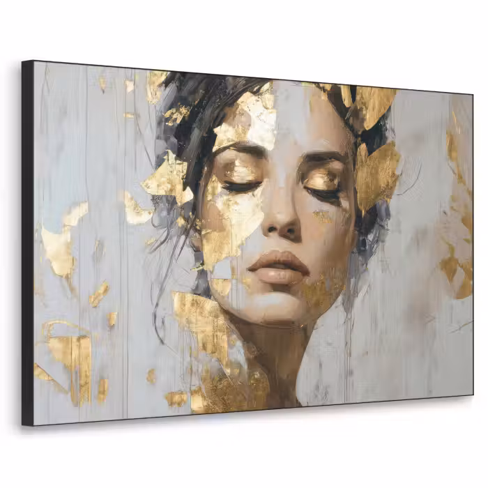 Art Frame - Geschmückt - Frau - Gold - Augen