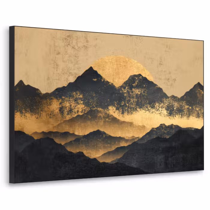 Art Frame - Goldene Berge bei Mondschein