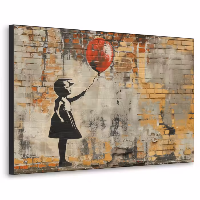 Art Frame - Graffiti - Banksy Style - Mädchen mit Luftballon
