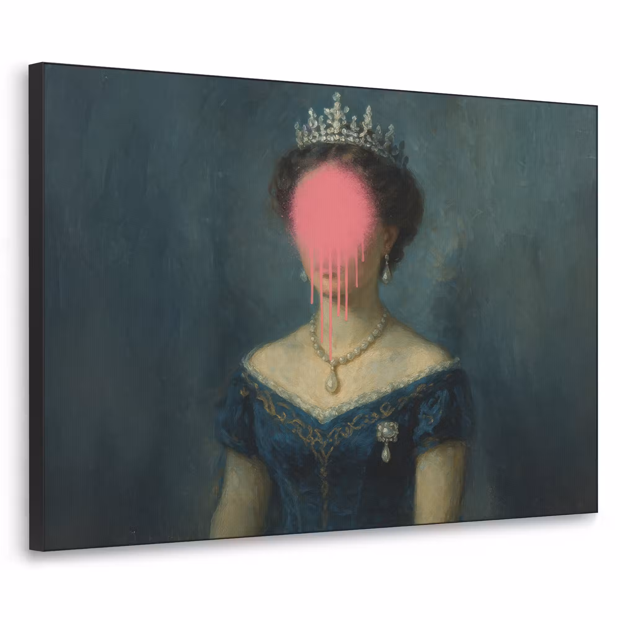 Art Frame - Krone - Rosa tropfende Farbe - Porträt