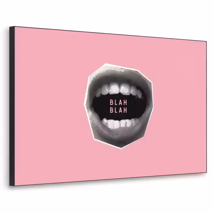 Art Frame - Mund - BLAH BLAH - Rosa