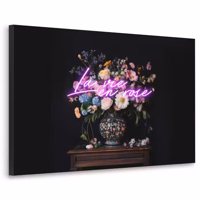 Art Frame - Neon - Vase - Blumen
