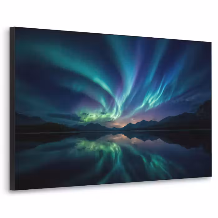 Art Frame - Nordlichter - Farbenfroh - Bergsee