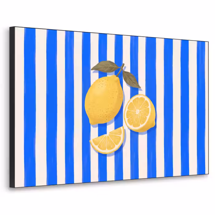 Art Frame - Obst – Zitrone – Sommer – Gelb – Blau