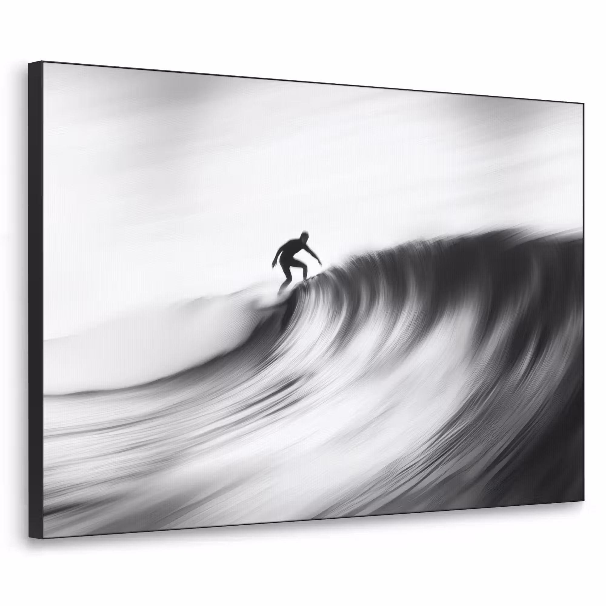 Art Frame - Surfer - Welle - Verblasst - Schwarz