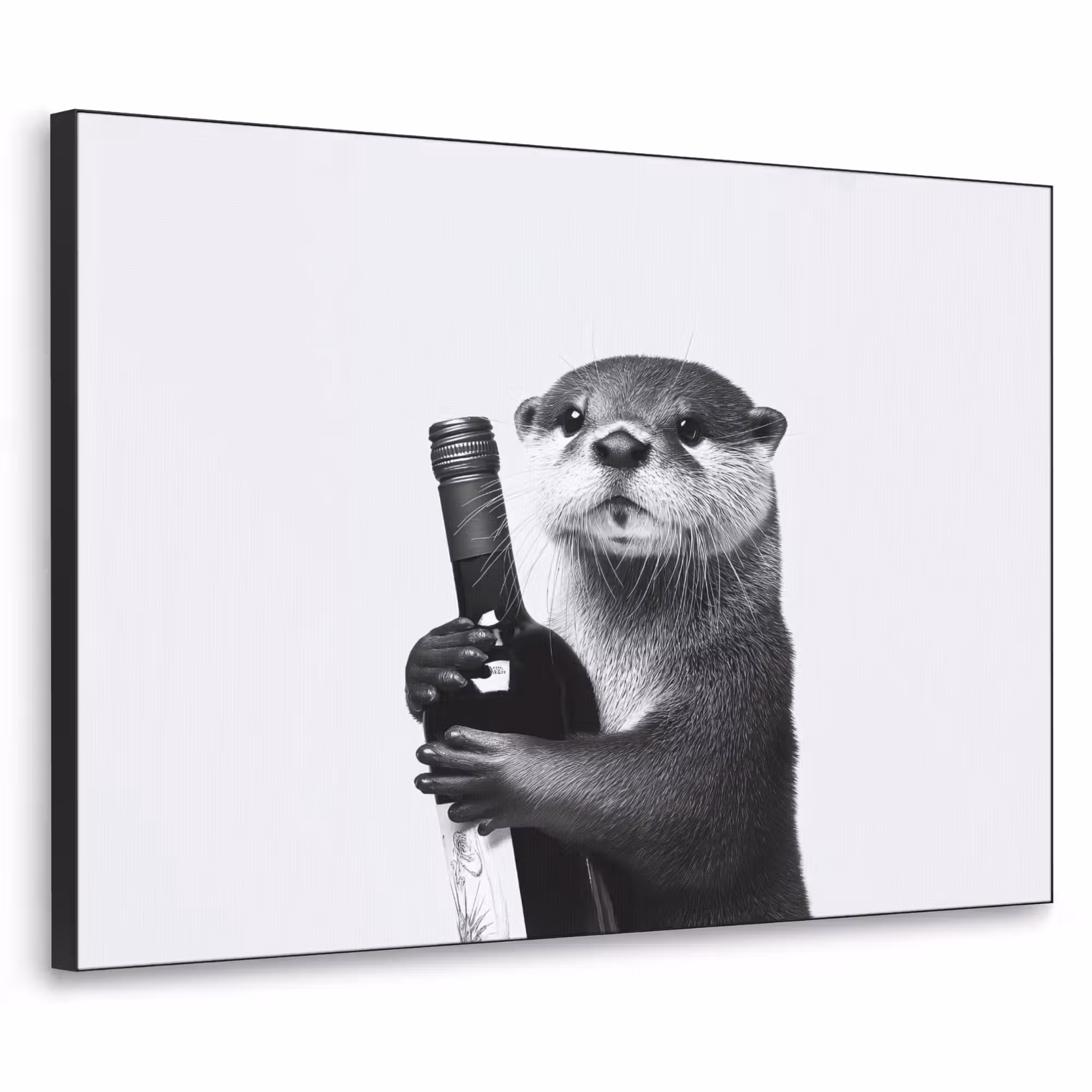 Art Frame - Weinflasche - Otter - Schwarz