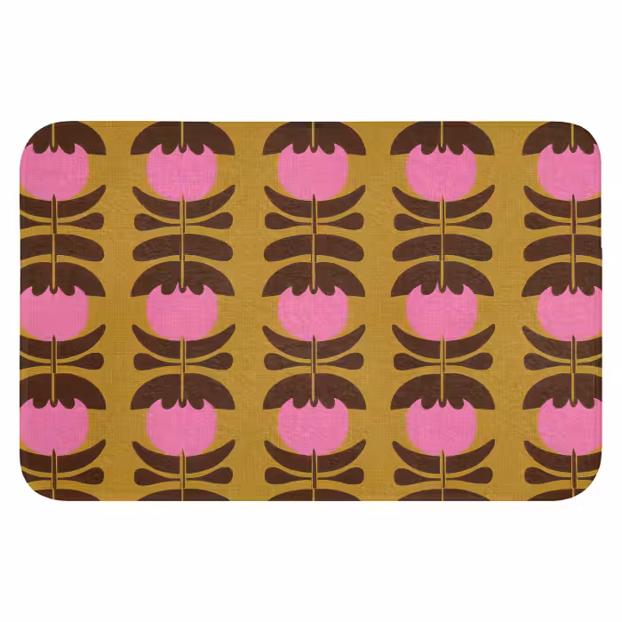 Badematte - Abstrakt - Blumen - Rosa