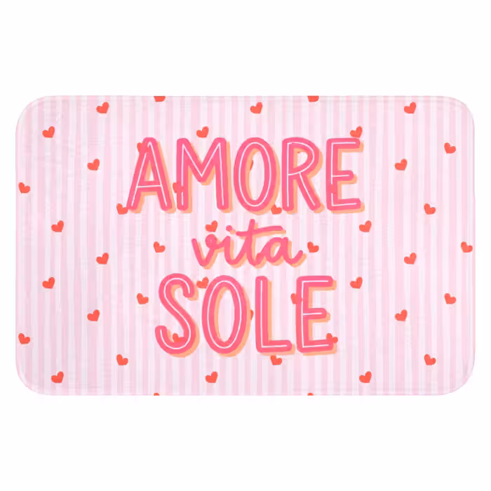 Badematte - Amore vita Sohle - Rosa - Herzen