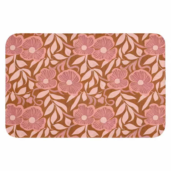 Badematte - Atmosphäre - Blumen - Rosa