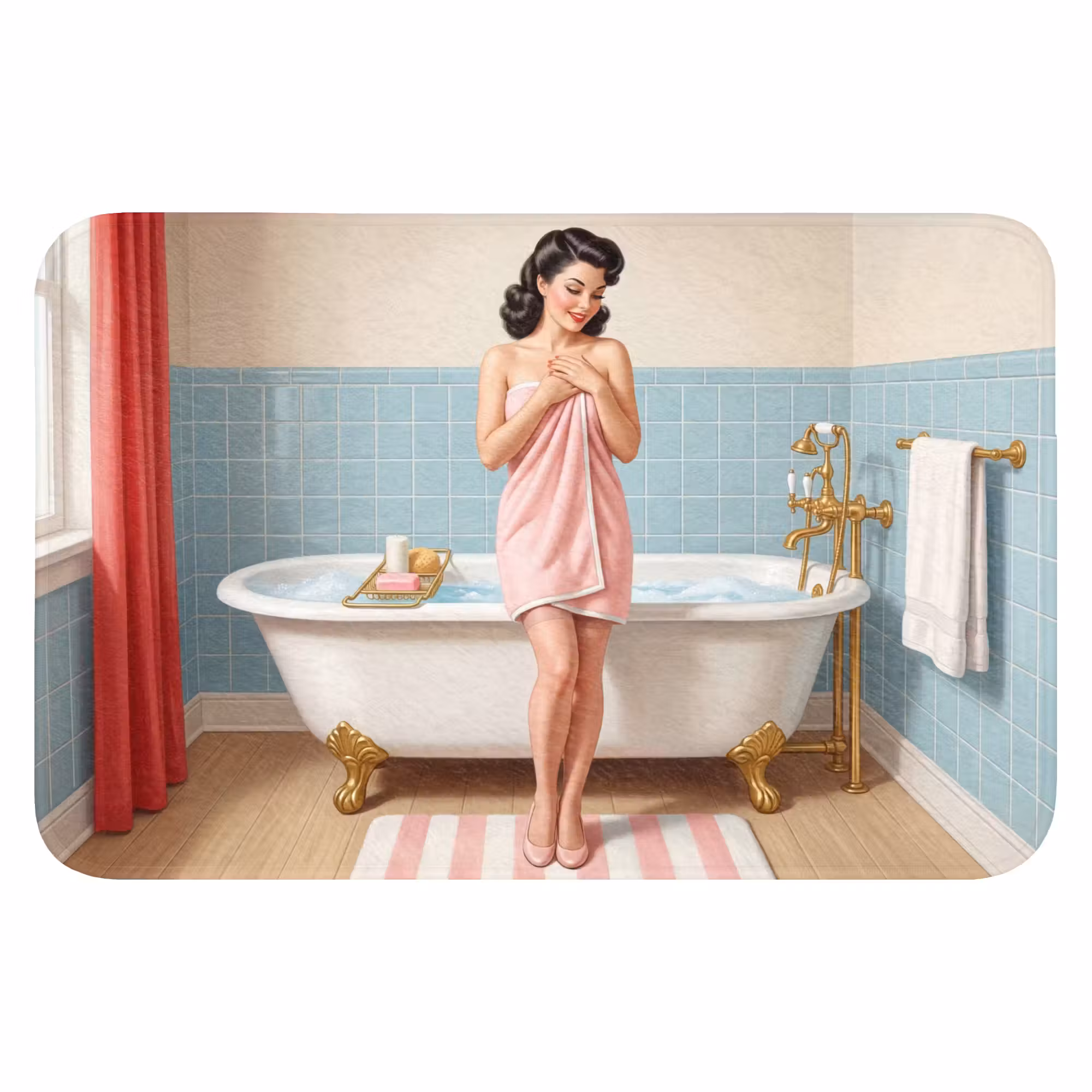 Badematte - Badezimmer - Frau - Rosa