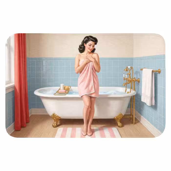 Badematte - Badezimmer - Frau - Rosa