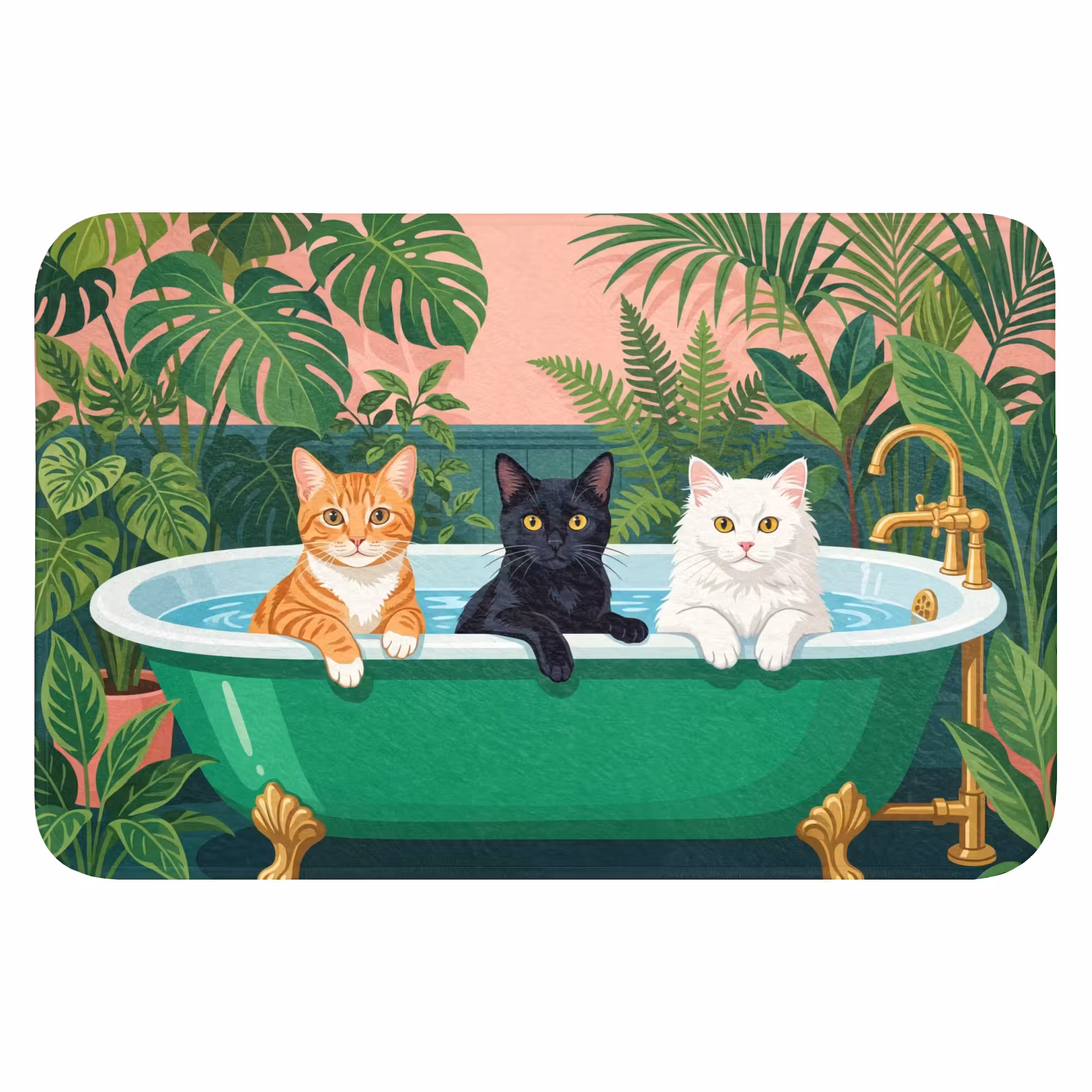 Badematte - Badezimmer - Katzenparade - Farbenfroh