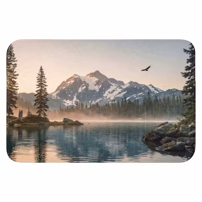 Badematte - Berge - Wasser - Bäume